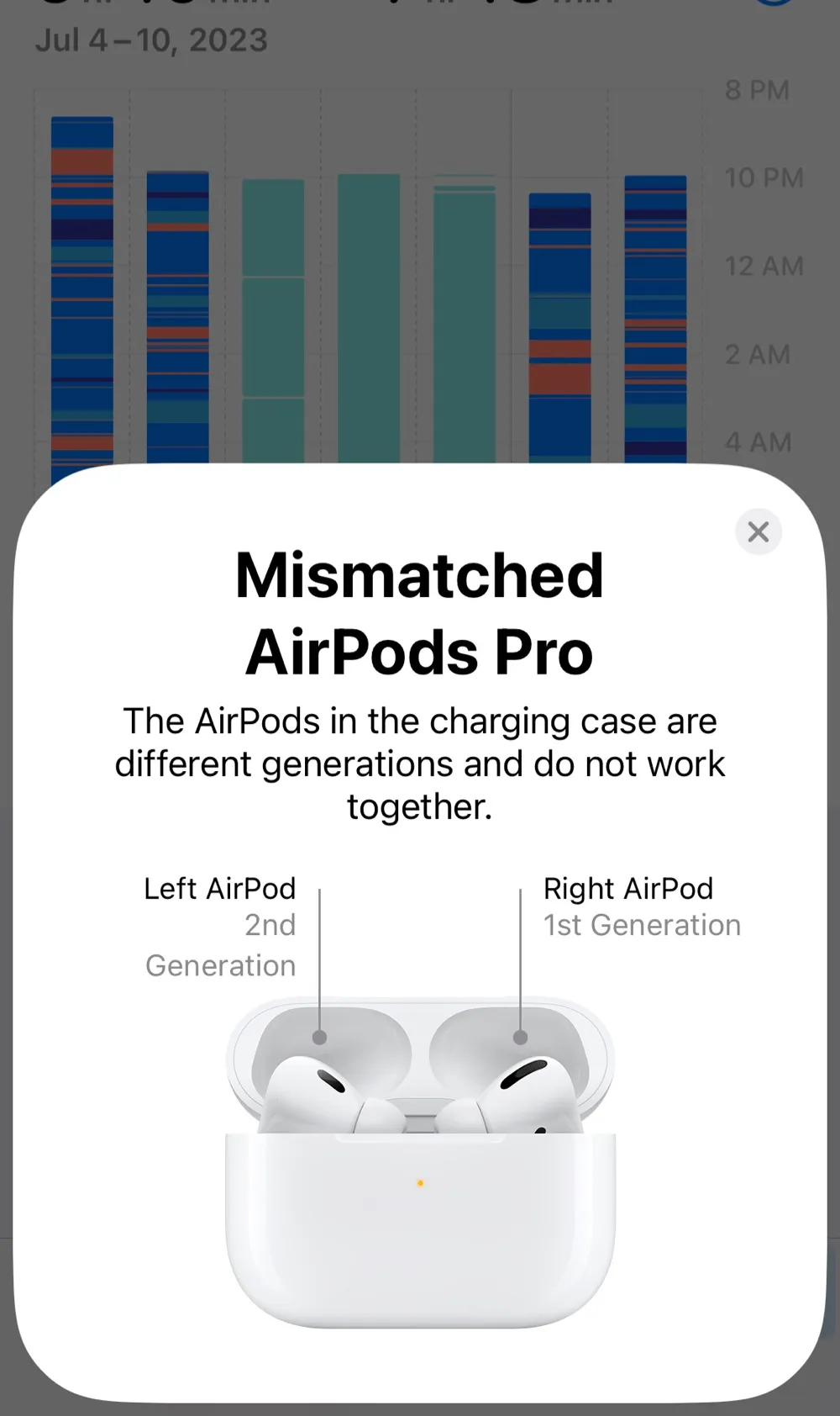 Peter&#x27;s mismatched AirPods Pro case